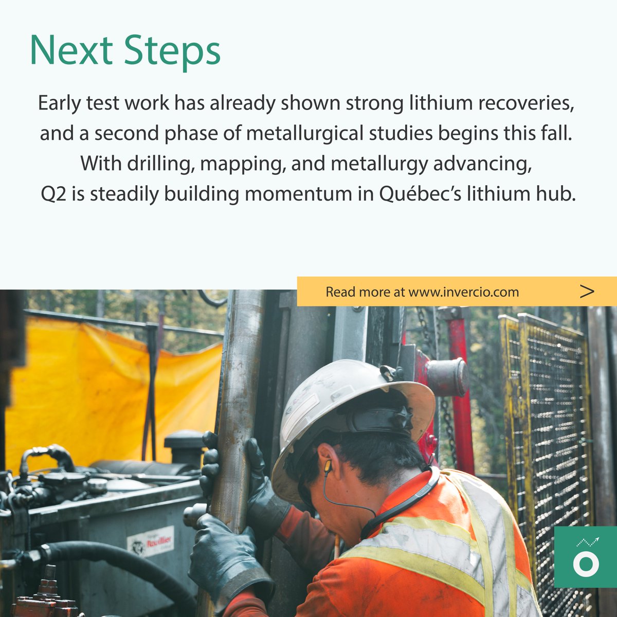 Inverci0's tweet photo. @Q2Metals accelerates at Cisco! π
Backed by a $26M financing, the company has tripled its drill program with three rigs turning and a fourth on the way. The goal? Move Cisco closer to its initial inferred Resource Estimate! π
#Lithium #QuebecMining #Q2Metals #EnergyTransition https://t.co/1W9oeeCilM