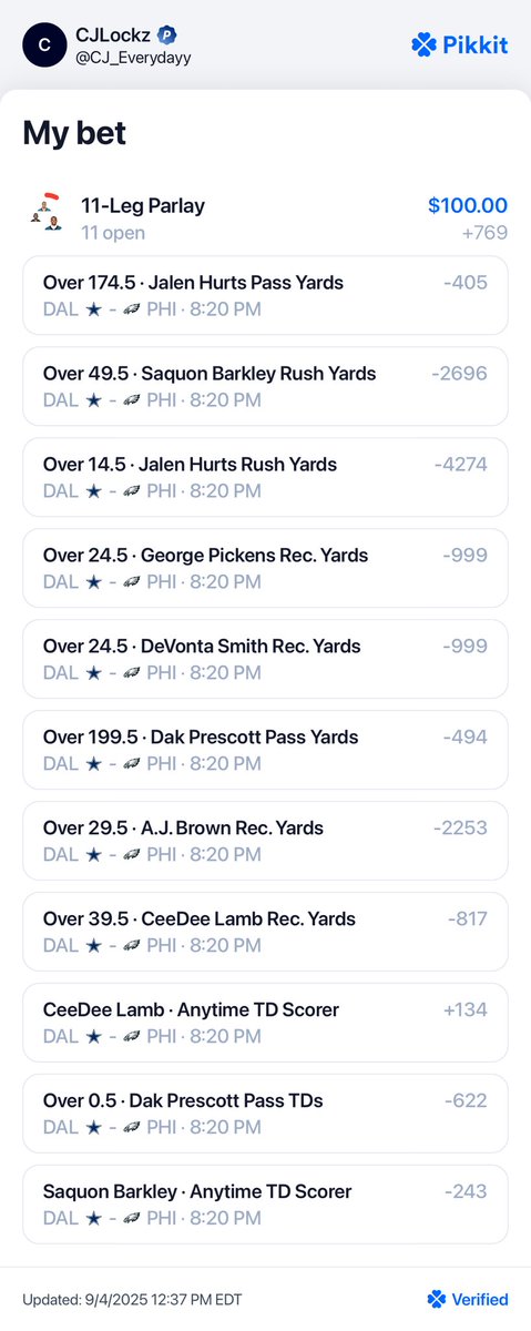 CJ_Everydayy's tweet photo. My favorite bet for Cowboys-Eagles on @PikkitSports 📈 https://t.co/0vBGy6SmxV