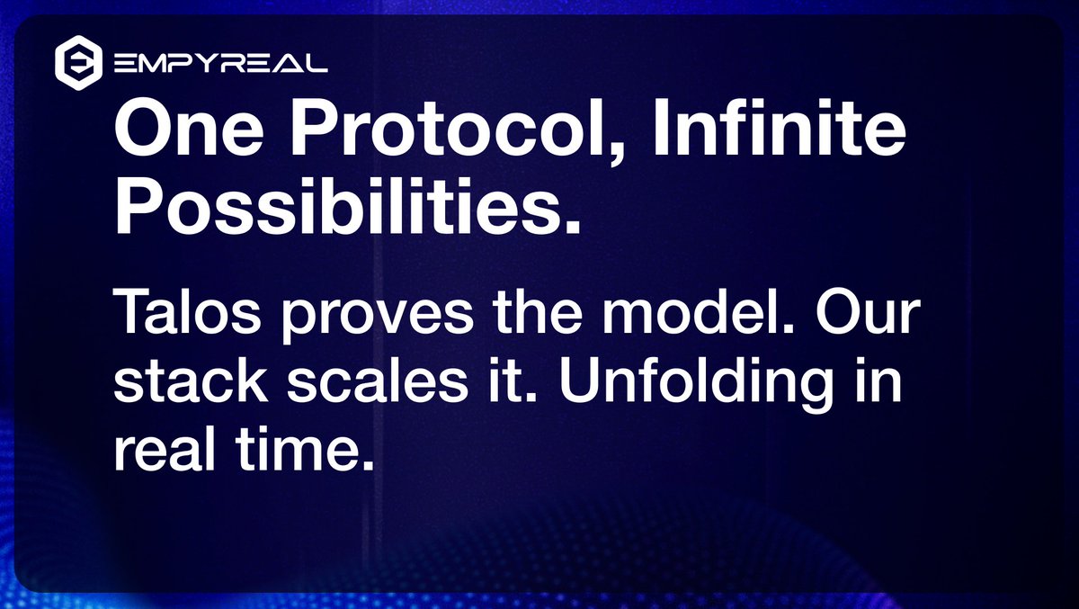 EmpyrealSDK's tweet image. What @talos_is accomplishes becomes a template.

Treasury optimization. Governance automation. Strategy evolution. Risk management.

Each capability Talos develops becomes available for the next protocol built on the $EMP Stack.

We&apos;re not just building one autonomous treasury.…