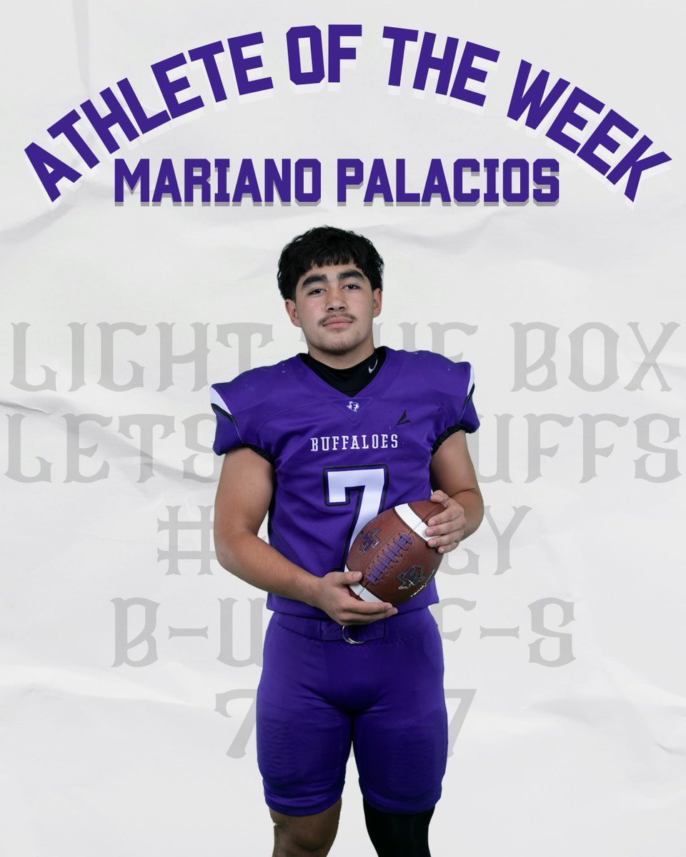 Your Buffalo Athlete of the Week is Junior Mariano Palacios! 🏈 #FAMILY
