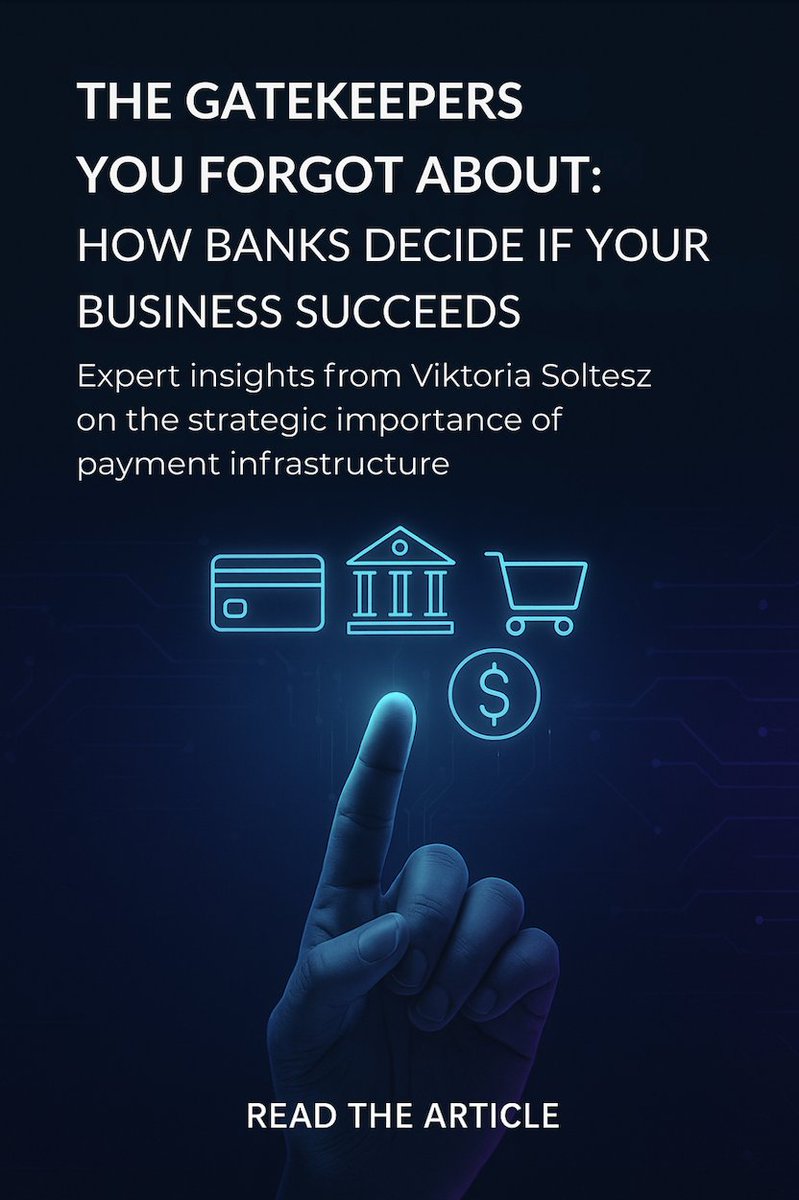 Banks are often the hidden gatekeepers of business success. 🏦

In Viktoria's latest article with The Green Sheet, she explains why payment infrastructure can make or break a company.

👉 Read here: greensheet.com/emagazine.php?…
