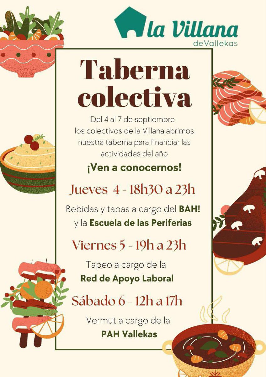 Aqui no hay depresión postvacacional sino subidon por el nuevo curso! 💪

Vente a tomar algo con nosotras 🖤 y de paso financias proyectos del barrio.

¡Os esperamos!