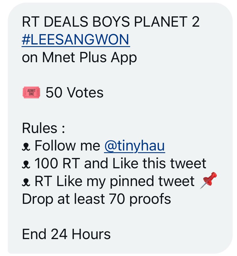 lswsource's tweet photo. [🗳️] 

4TH GLOBAL VOTE RT DEAL FOR #SANGWON
 
🎟️ 50 votes 

— follow @tinyhau 
— like &amp; rt @tinyhau’s pinned tweet
— 100 likes &amp; rts for this tweet  
— drop proofs (70 min) 

📆 24hrs

#이상원 #SANGWON 
#보이즈2플래닛 #BOYS2PLANET https://t.co/223diT6wlu