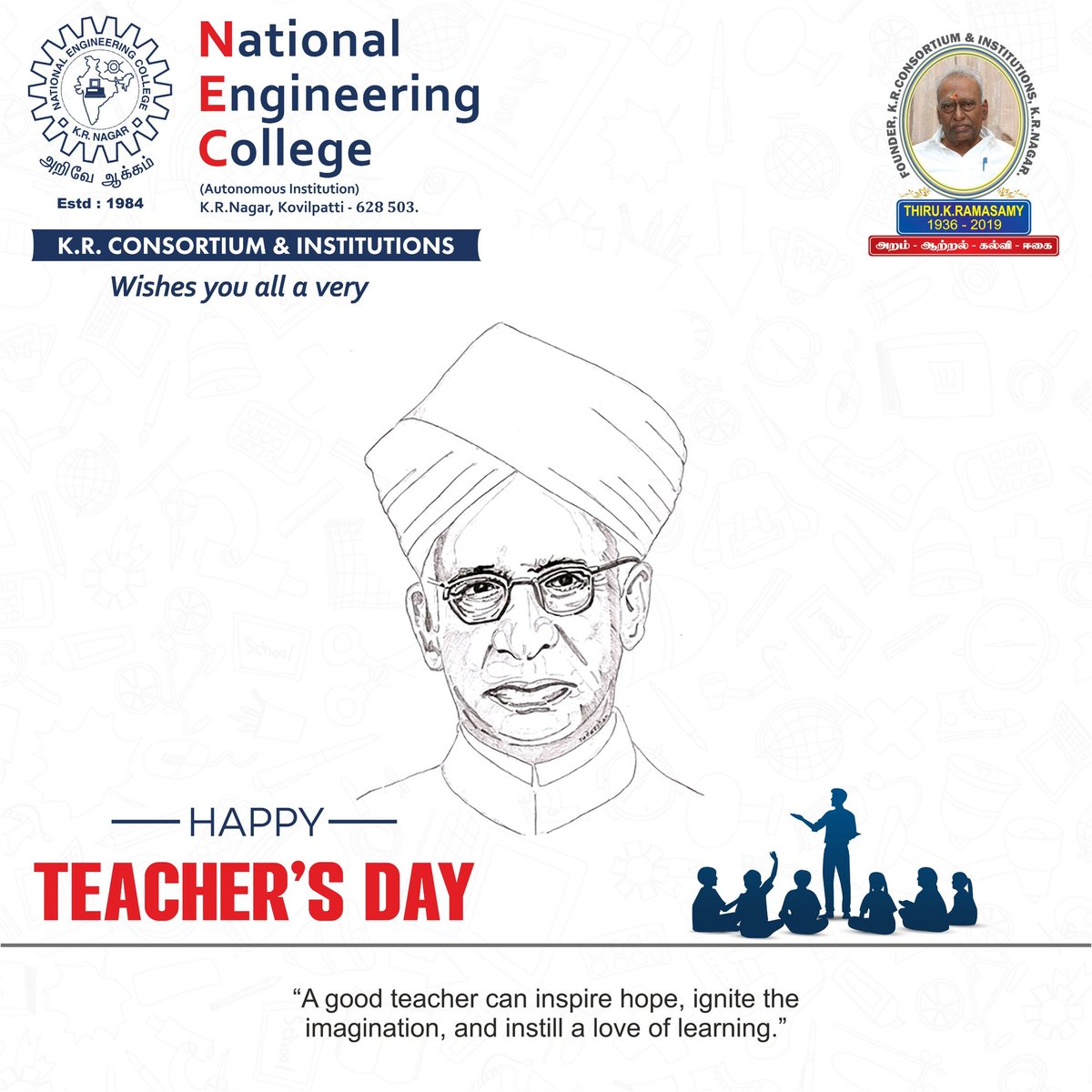🌸 A teacher takes a hand, opens a mind, and touches a heart. 🌸
On this Teachers’ Day, KR Consortium &amp; Institution extends heartfelt gratitude to all the mentors who inspire, guide, and shape the future of every learner. 💐✨
Happy Teachers’ Day! 👩‍🏫👨‍🏫
#TeachersDay #KRConsortium