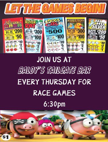 It’s going down tonight 
All u can eat ribs $20 
Pull Tab horse races start at 6:30