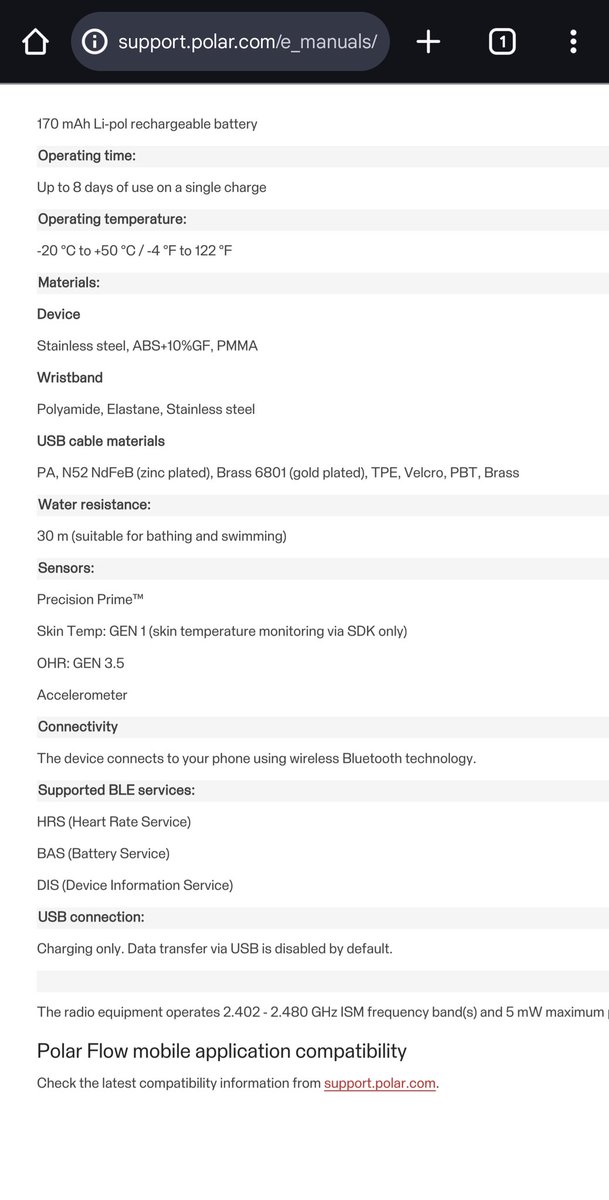 jussivirkkala's tweet image. #PolarLoop manual. Temperature and heart rate broadcast available. 

support.polar.com/e_manuals/pola…