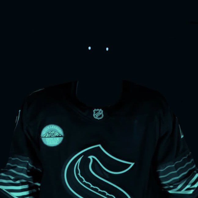 starboywy's tweet image. Mason Marchment in the new kraken thirds except the picture was taken completely in the dark