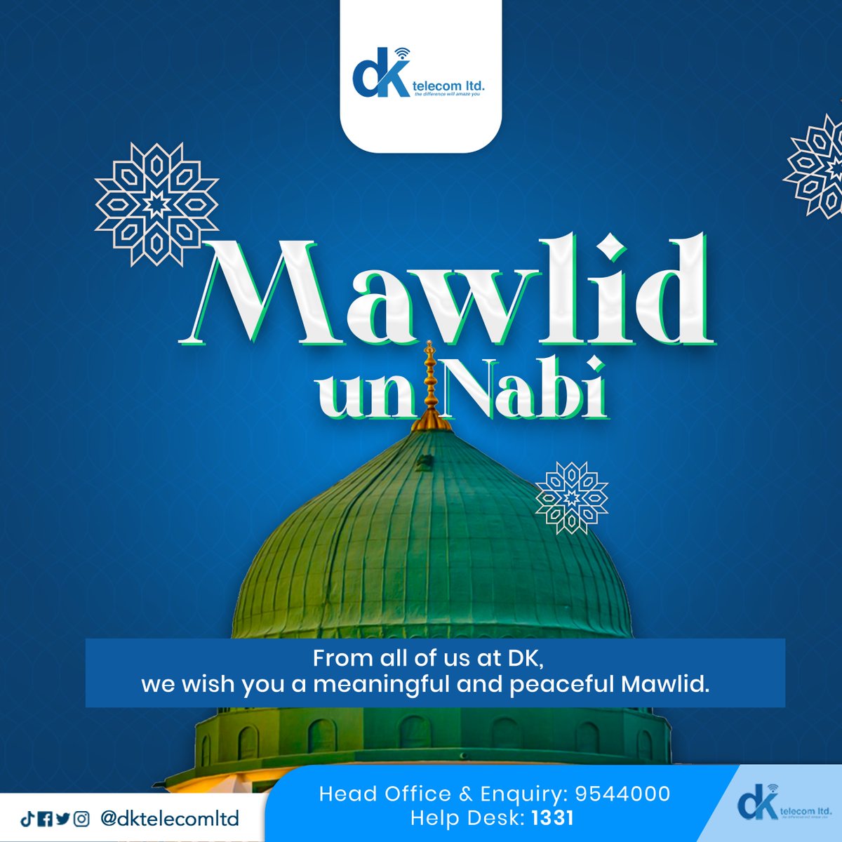 DKtelecomLtd's tweet image. Tonight we celebrate the birth of Prophet Muhammad (peace be upon him), whose life reminds us of the power of kindness, honesty, and compassion.
From all of us at DK, we wish you a meaningful and peaceful Mawlid.
#dktelecom
#gambiaowned
#eidmawlidunnabi
#dkfamily
#Blessings