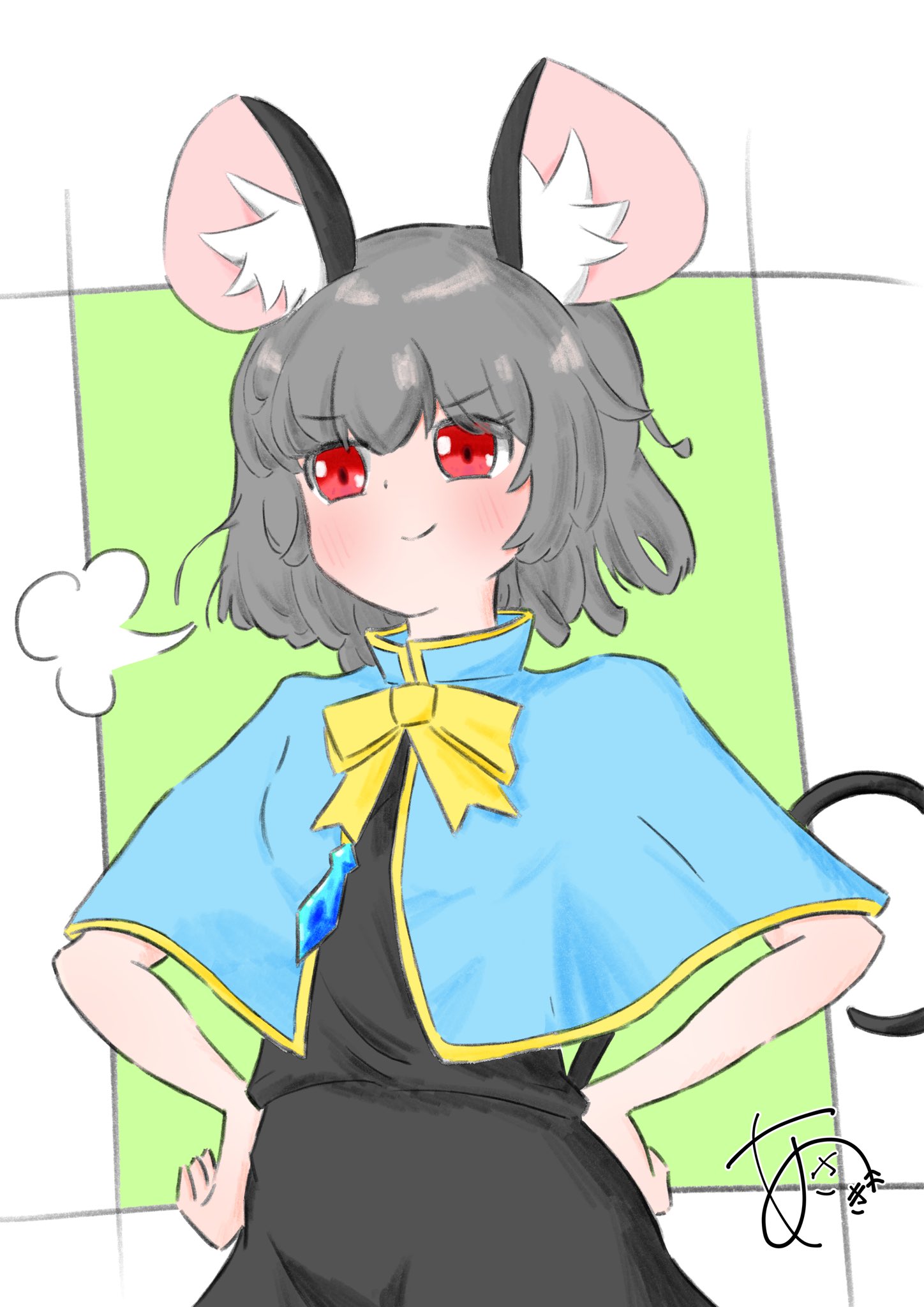 直筆色紙　東方　ナズーリン　HAPPYCLOVER どたく🐭9/7(日)ｺﾐﾃｨｱ153 M46a on X: 