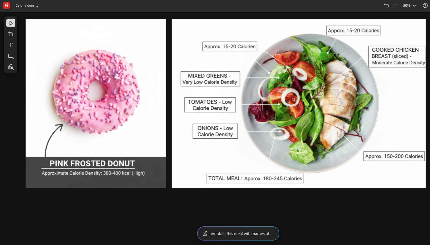 餐食热量密度标注