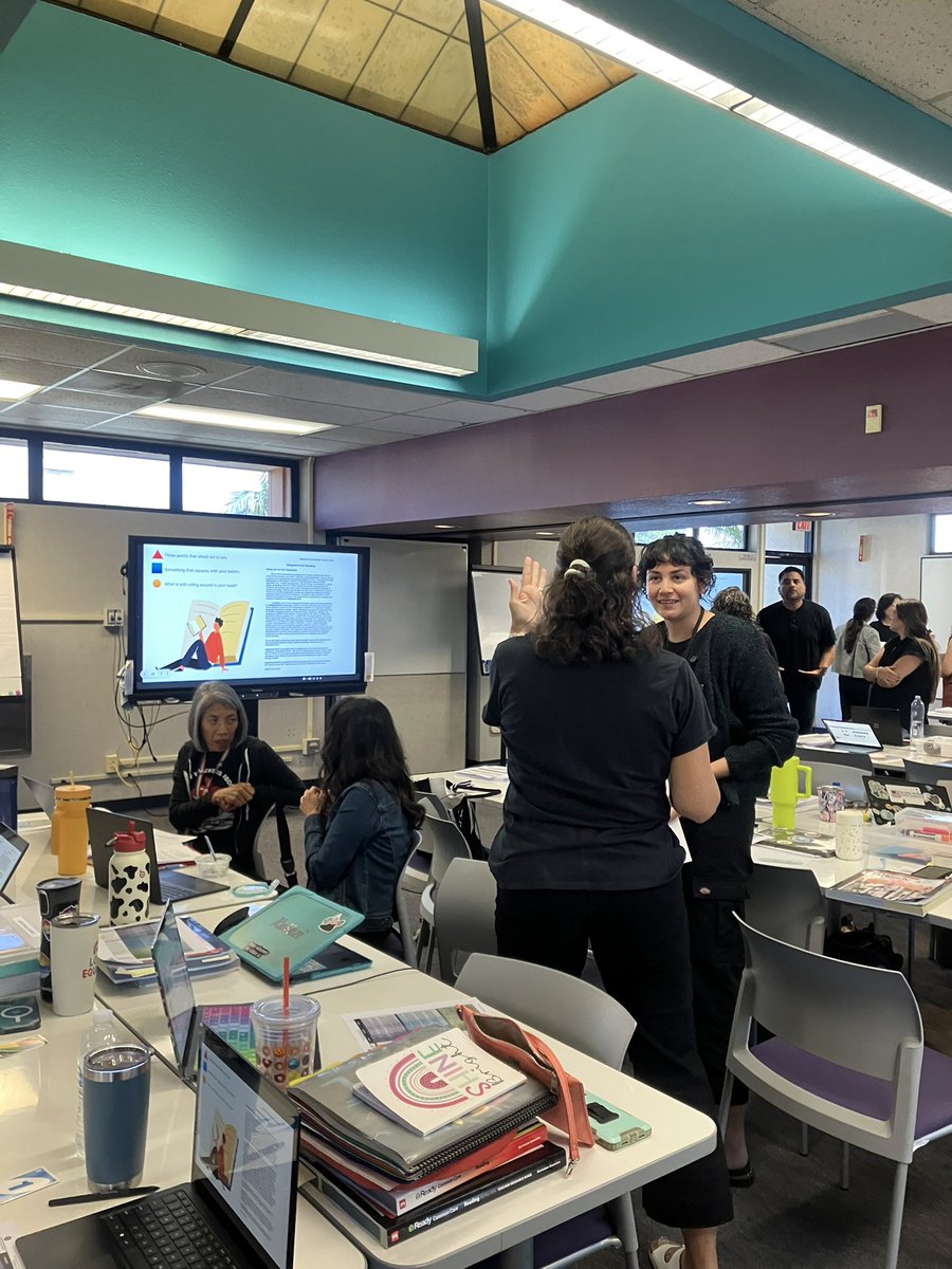 3rd grade teachers discussing an article on Integrating ELD Reading and sharing their insights. #sbusddreambuilding <a href="/SBUSD_NEWS/">SBUSD NEWS</a> <a href="/Supt_SBUSD/">Jose A. Espinoza</a> <a href="/LearnInnoDept/">Educational Services Department</a> <a href="/EMI_SBUSD/">Paola Flores</a> <a href="/Brenda03Robles/">BrendaRobles</a>
