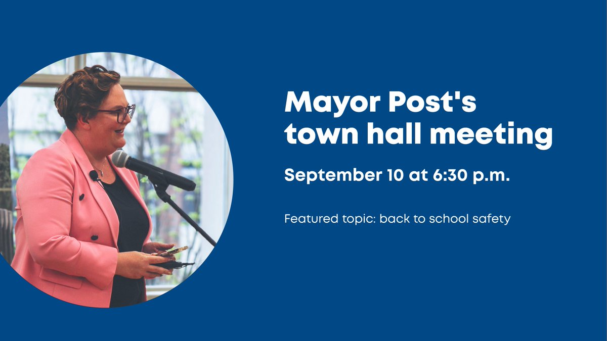 Reminder! ⏰

Mayor Post’s next public town hall meeting makes back to school safety a priority!

Sept. 10, 2025 at 6:30 p.m. at Tony Rose

Hear from:

🔵Councillors Prendergast and Stevens 
🔵Dufferin OPP
🔵our crossing guards supervisor