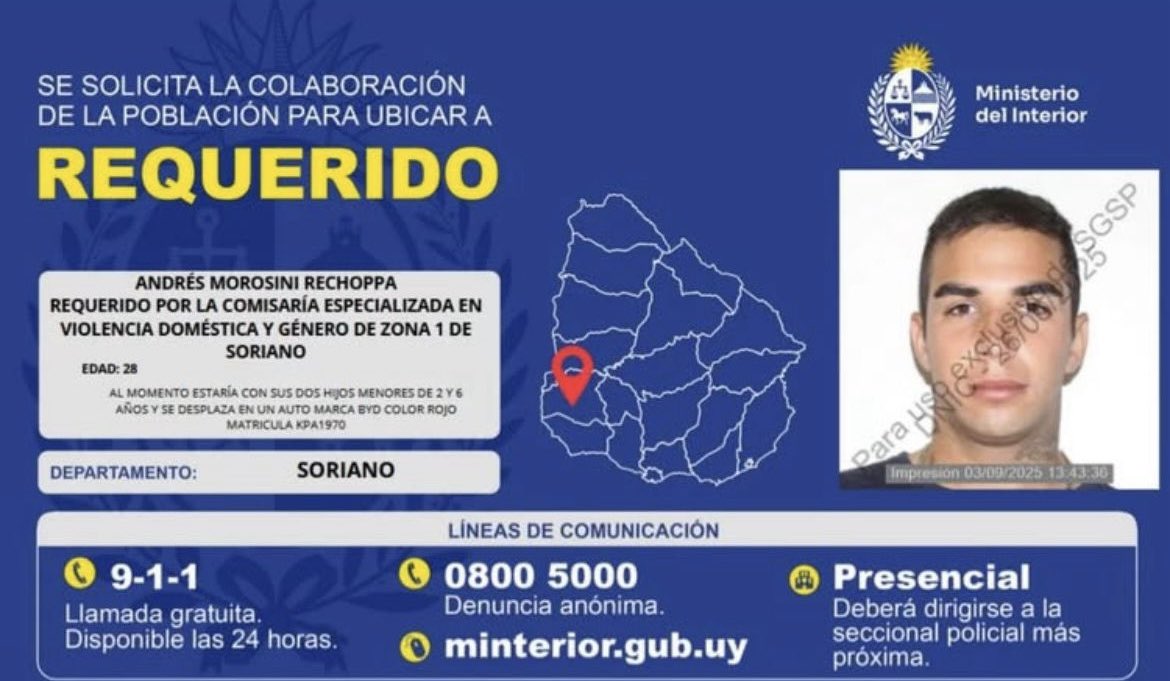 AltaFachaUy's tweet photo. ⚠️ #TwitterEsServicio

RT hasta el infinito y ojos bien abiertos.
A compartir en todas las redes. 
Ante cualquier información comunicarse:
▪️al 911
▪️al 2030 4638
▪️a la seccional más próxima
▪️al correo personasausentes@minterior.gub.uy.

#NiñosRetenidosUruguay
#AlertaAmber https://t.co/mlzTWrHr9Z