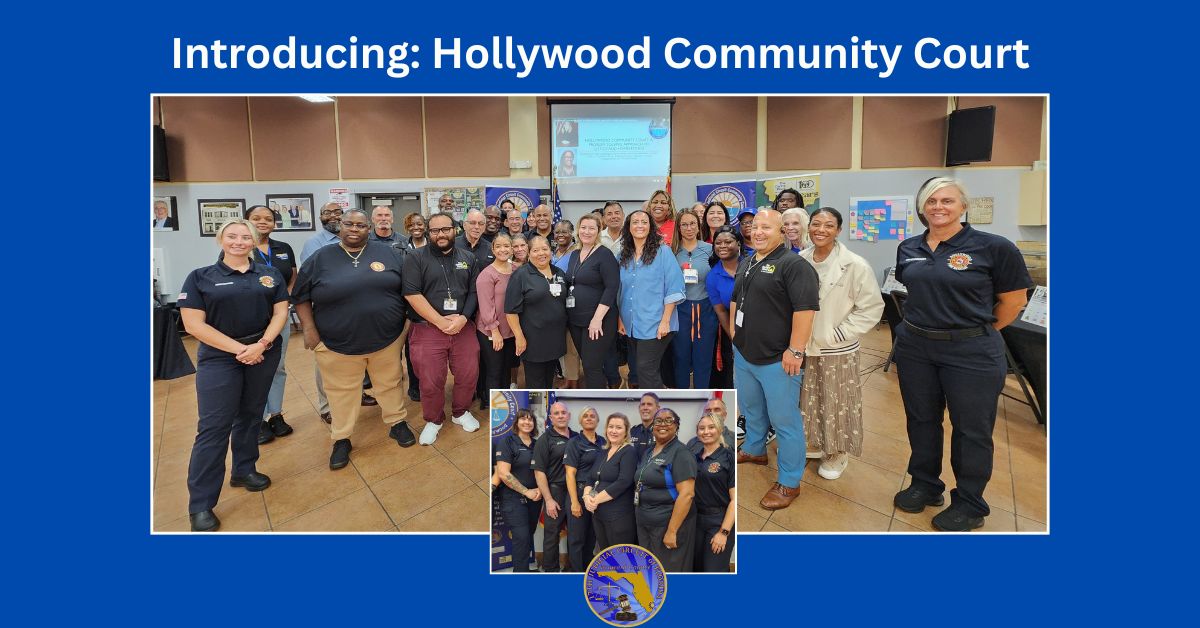If you've never visited Hollywood Community Court, you should! This court addresses low-level misdemeanor crimes and municipal ordinance violations by offering innovative alternatives like community service &amp; mental health counseling. Judge Corey A. Cawthon presides.