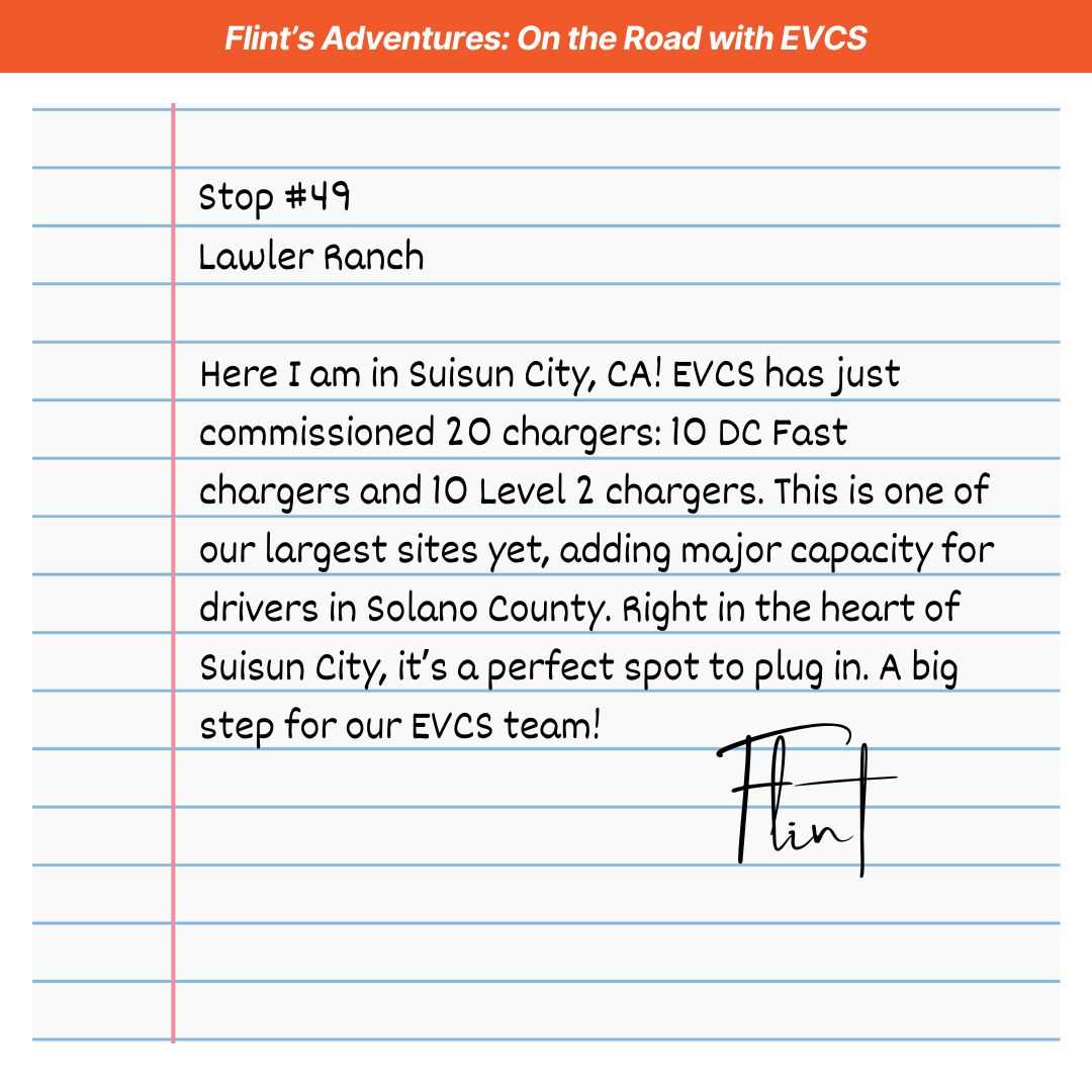 EVCSnetwork's tweet image. We just commissioned 20 chargers at Lawler Ranch in Suisun City, CA   🦊⚡ 

10 DC Fast chargers and 10 Level 2 chargers are now available, making this one of our largest locations yet. A huge step forward for EV access in Solano County!

#EVCS #FlintsAdventures #SuisunCity