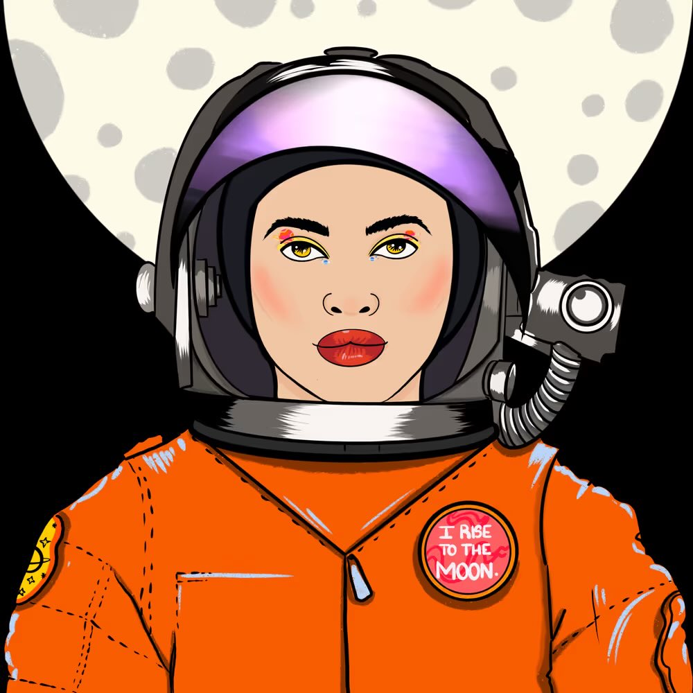 Gm 💞 She wears her mission loud and proud: I rise to the moon. 🌝

This #Women Rise #NFT 1941 celebrates ambition without ceilings, for every girl who’s ever been told “that’s not for you.” 💪