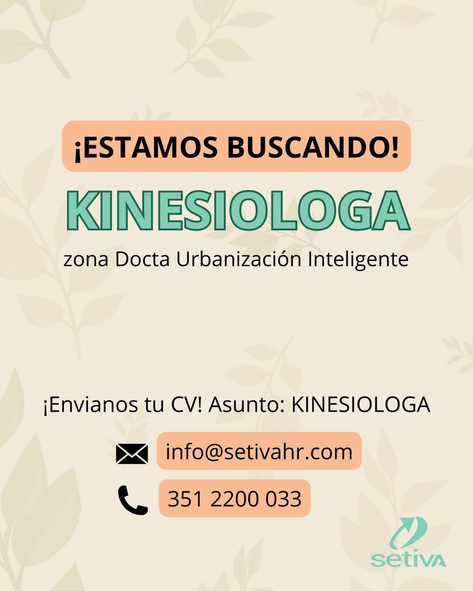 RobertaCativa's tweet photo. Búsqueda Laboral! #Kinesiologa #cordoba #trabajo #busquedalaboral https://t.co/zjqud8kguQ