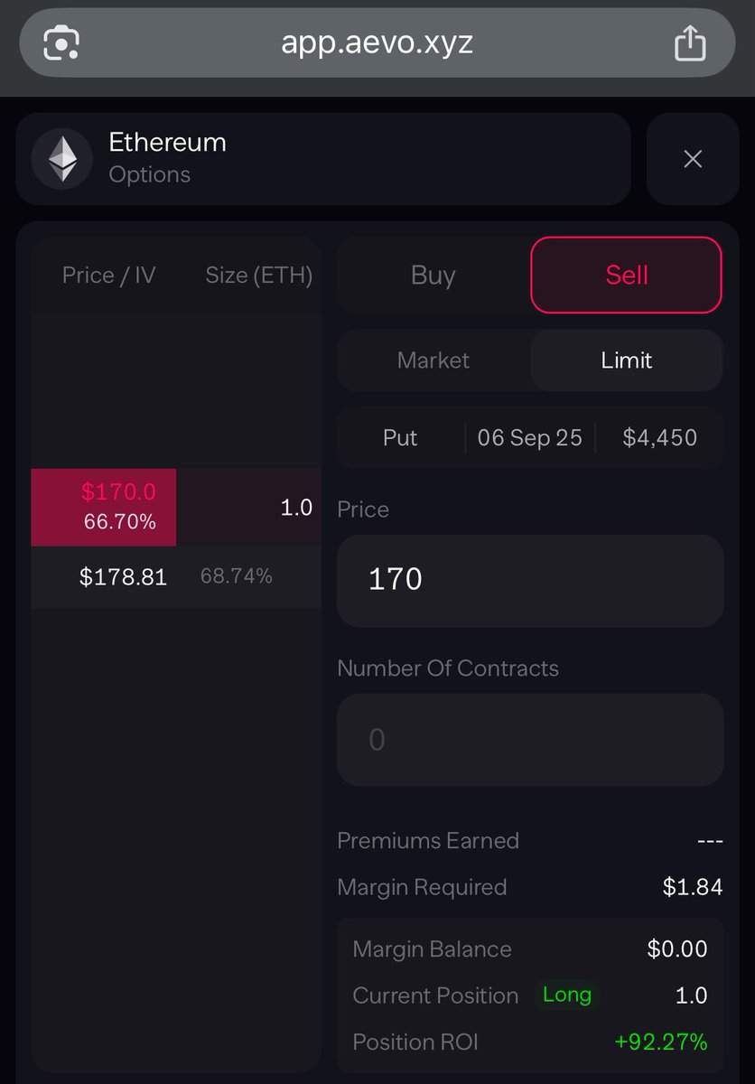 A very simple example of why decentralized options DEXs don’t exist: because you can’t close a position. For example, look at the <a href="/aevoxyz/">Aevo</a>  market above – the bot can’t pick up the order. And that’s basically it. You will end up losing money