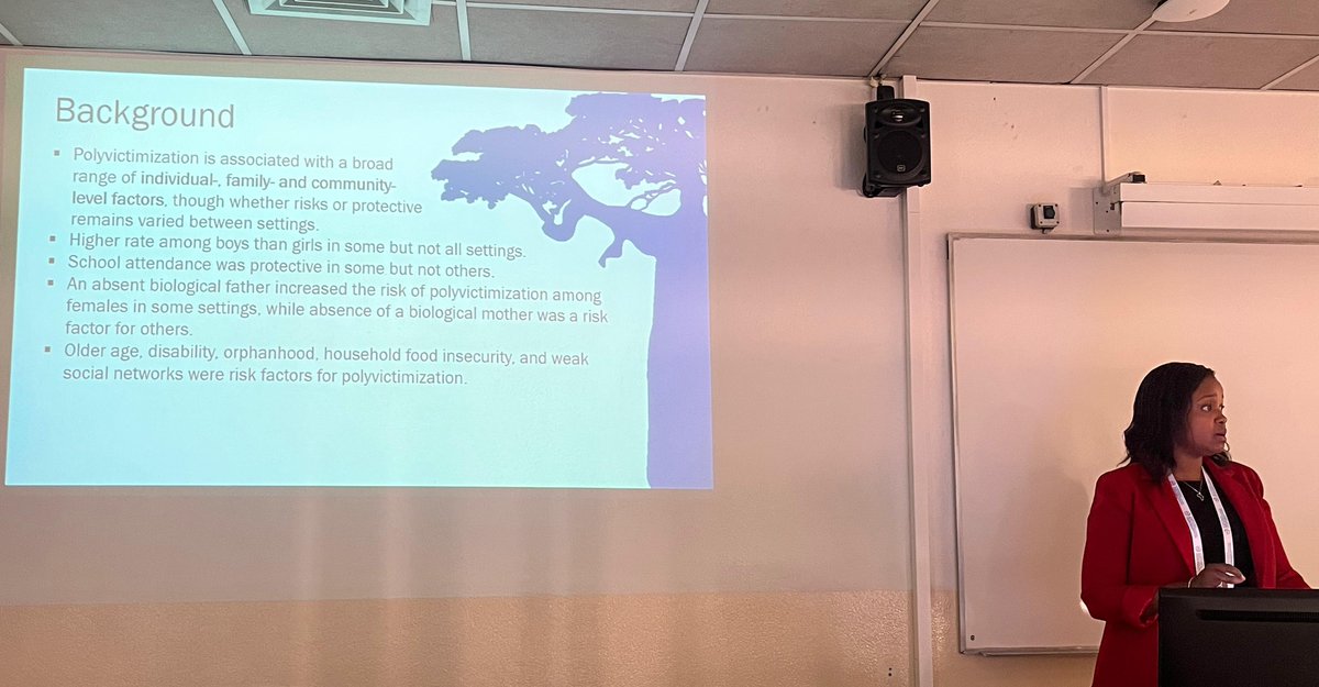 <a href="/SKMuthuri/">Stella Muthuri</a> is at #GSMERH2025, presenting findings on 'Childhood Polyvictimization and Mental Health in refugee settings in 🇺🇬 &amp; 🇪🇹'. Polyvictimization rates were high across both sexes [Uganda: 49% M vs 30% F Ethiopia: 33% M vs 29% F] and linked to higher odds of mental distress.