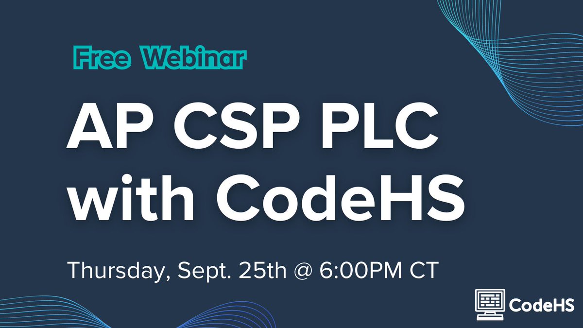 CodeHS's tweet image. AP CSP teachers, join our free quarterly meetup to share strategies, swap ideas, and connect with fellow educators. We’ll cover pacing, practice assessments, exam prep, and more. RSVP at codehs.com/freepd
#APCSP #ComputerScience #Coding