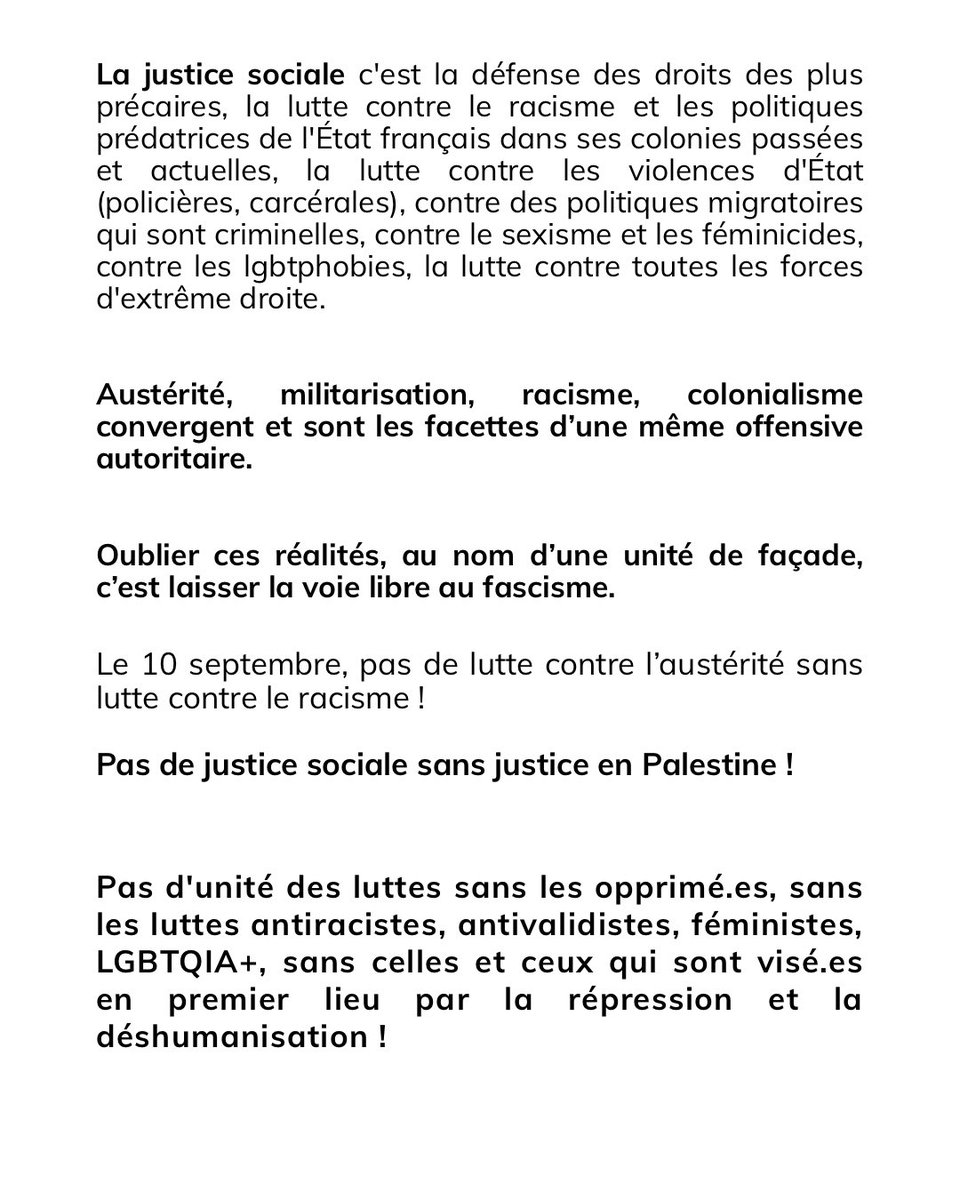 ✊🏾Le 10 septembre, on bloque tout. Mais pas au prix du silence.
#Nantes