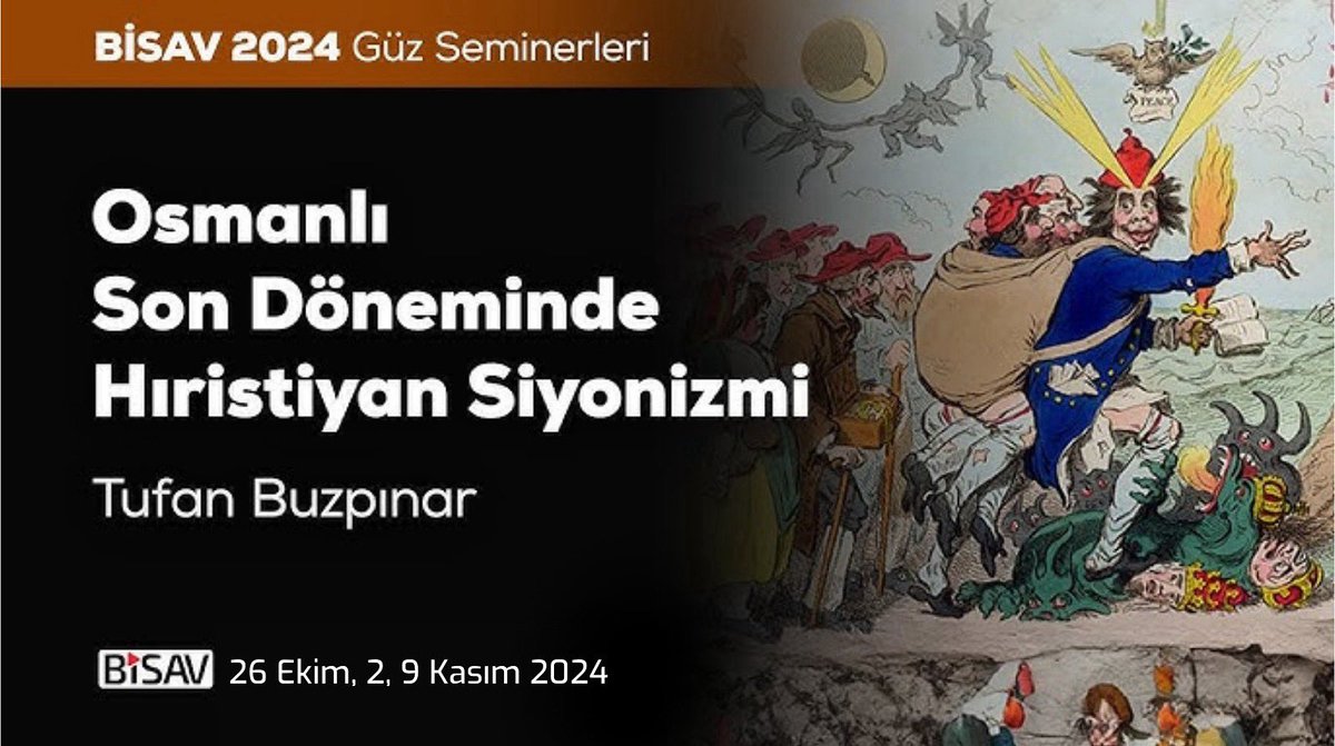 ✨ Tufan Buzpınar'ın BİSAV 2024 Güz döneminde gerçekleştirdiği "Osmanlı Son Döneminde Hıristiyan Siyonizmi" başlıklı seminer dizisi BİSAV TV'de!

👉🏼 tinyurl.com/hrstynsynzm

🛎️ Yeni videolarımızdan haberdar olmak için kanalımıza abone olmayı ve bildirimleri açmayı unutmayın.