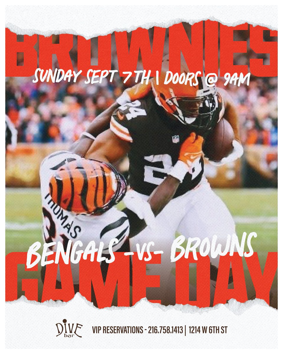🍻 WEST 6TH… THE WEEKEND STARTS HERE 🍻

THURS – Doors 6PM 🏈 First Thursday Night Football of the season.
FRI – 🎧 DJ Z13 10PM
SAT – 🏈 OSU vs Grambling 3:30PM • 🎶 JACE 10PM
SUN – 🐶 Browns vs Bengals • Doors 9AM

“All I Do Is Win” energy all weekend. #DiveBarCLE