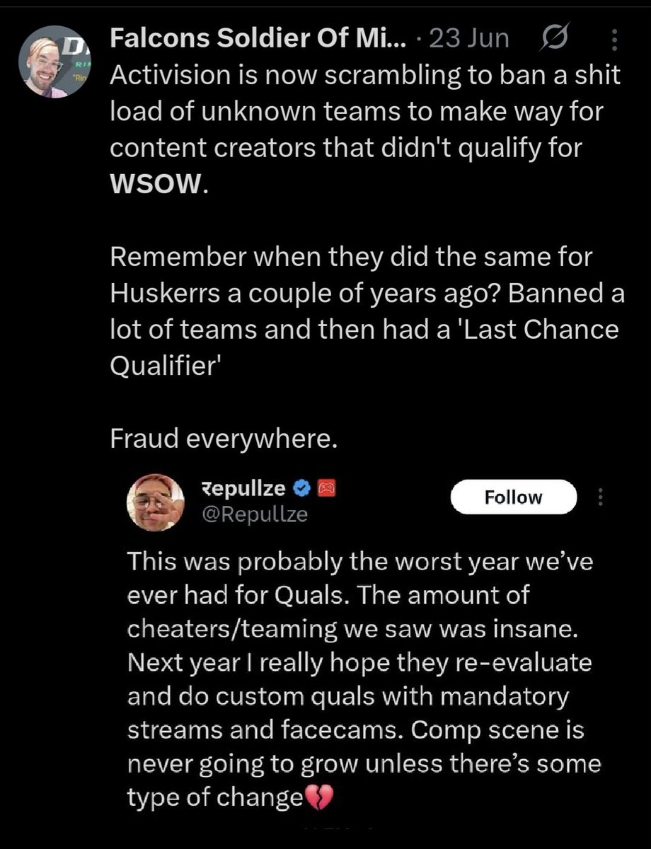 Everything I predicted came true.

They banned multiple teams to make space for Shaniece's pizza boys and to top it off..

Permabanned Adriann qualified from Repullze's house in the LCQ! 😂

#ThrowbackThursday