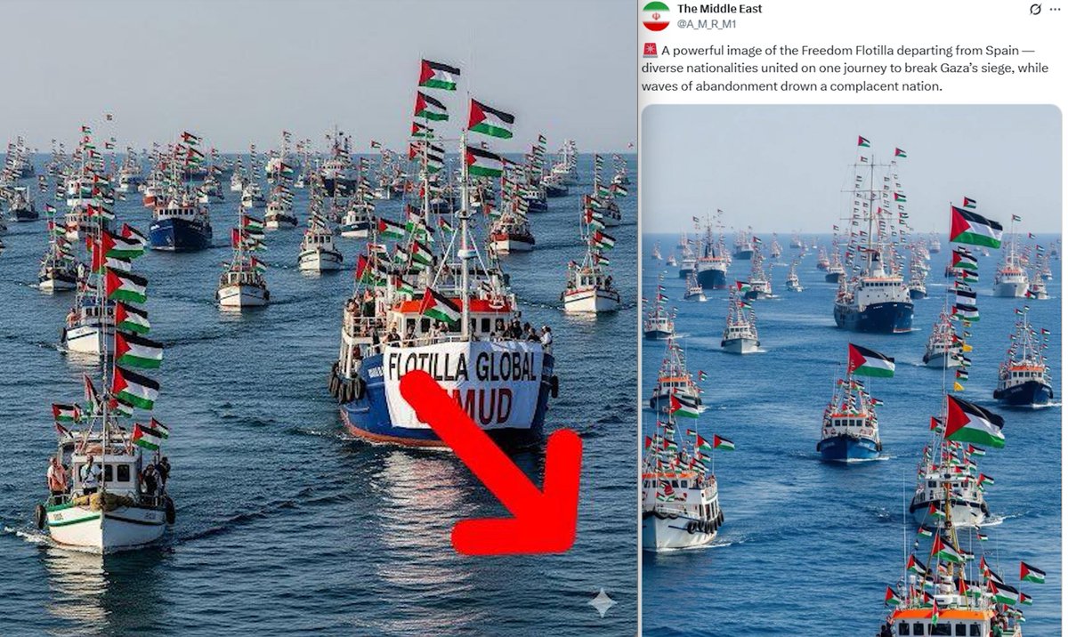 Everything about this movement — including their ridiculous ‘flotilla’ — is fake. This photo screams AI: cloned boats, copy-paste flags, identical crowds. It screams Anadolu Agency — Erdoğan’s propaganda mill. We’ve seen the same playbook from Iranian Mullah regime