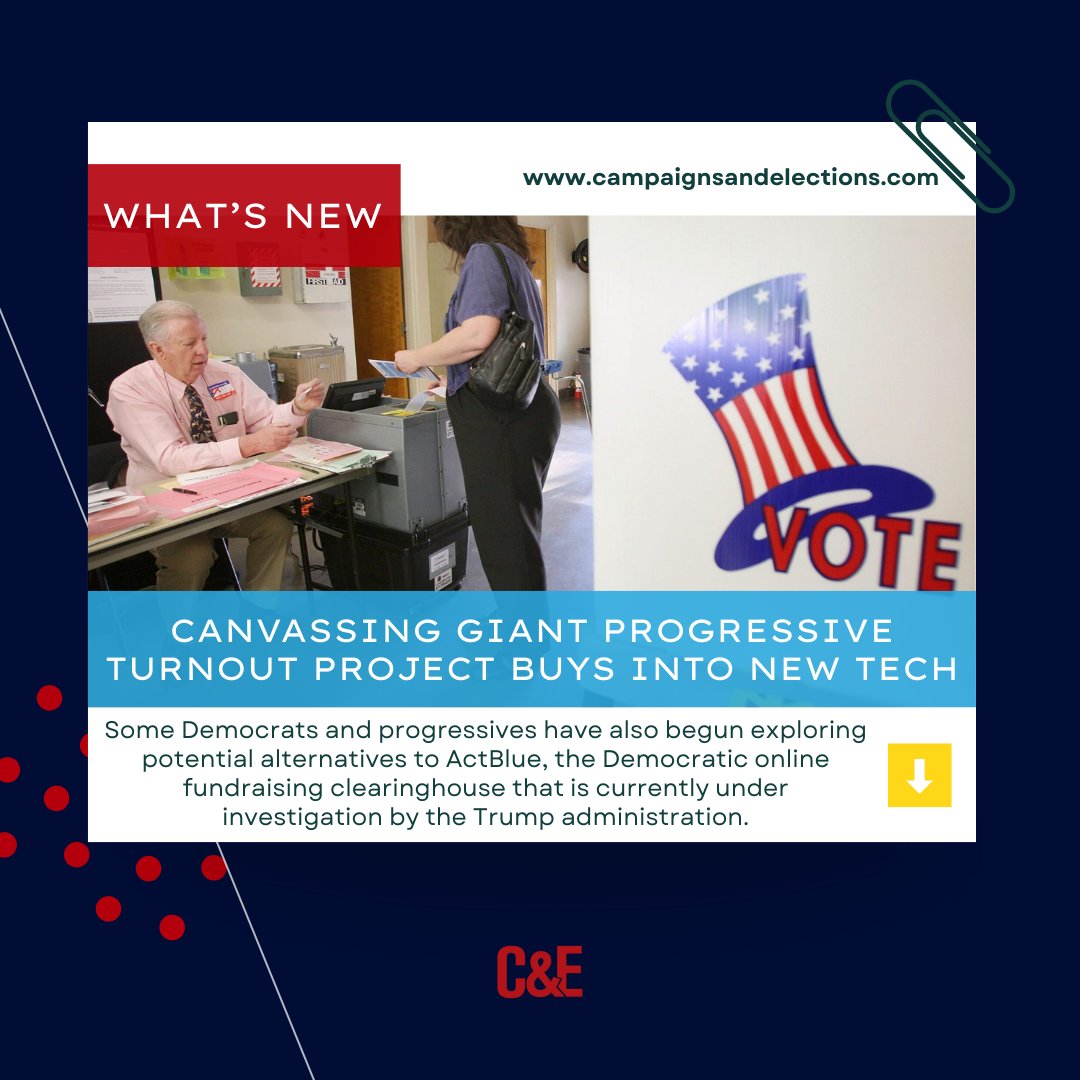 The largest voter contact group in the country is ditching the canvassing software that Democratic campaigns have relied on for years. Progressive Turnout Project is partnering with TouchStone ahead of the '26 midterms, steering away from NGP VAN’s canvassing app MiniVan.

Link: