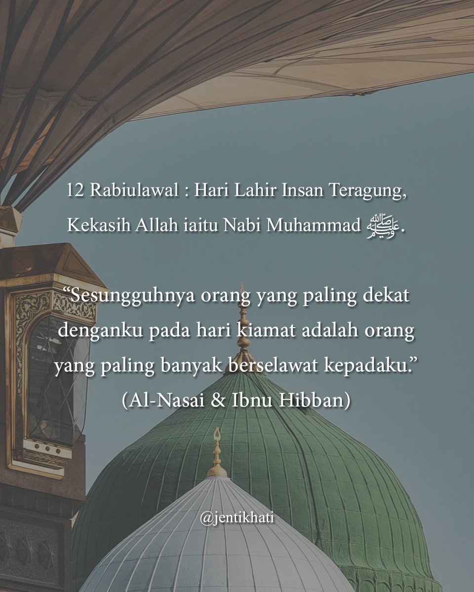 jentikhati's tweet photo. Salam Maulidur Rasul 1447H/2025M ✨🌙

Allahuma Solli’ala Sayyiddina Muhammad Wa’ala Ali Sayyiddina Muhammad 💚 https://t.co/GFa56P6UNf
