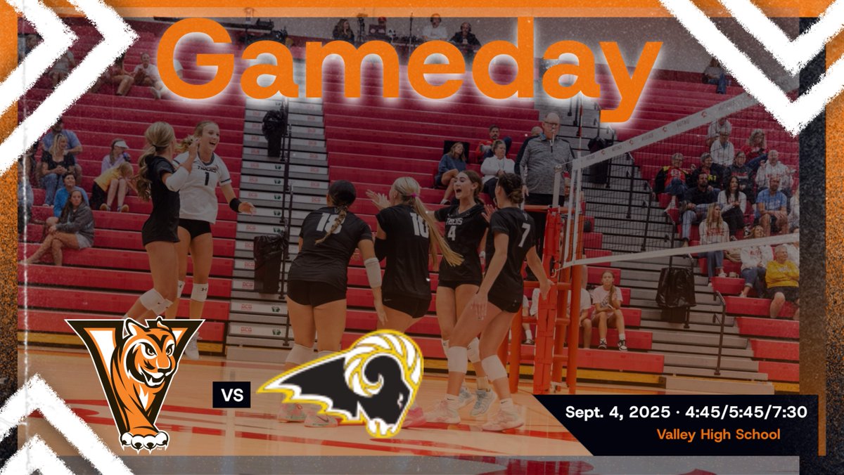 Valley High School Athletics and Activities (@vhstigers) on Twitter photo Home Opener for <a href="/WDMValleyVB/">Valley Volleyball</a>!!
Poster signing night after the match!!
📍Valley
🕢 4:45 (9B/10th)-5:45 (9A/JV)- 7:30 Varsity
📅 Sept. 4
🆚 Southeast Polk <a href="/RamsVB/">Southeast Polk Volleyball</a>
🎟️ $8 Cash or online at: vancoevents.com/us/DFZZ
📺fan.hudl.com/usa/ia/west-de… Home Opener for <a href="/WDMValleyVB/">Valley Volleyball</a>!!
Poster signing night after the match!!
📍Valley
🕢 4:45 (9B/10th)-5:45 (9A/JV)- 7:30 Varsity
📅 Sept. 4
🆚 Southeast Polk <a href="/RamsVB/">Southeast Polk Volleyball</a>
🎟️ $8 Cash or online at: vancoevents.com/us/DFZZ
📺fan.hudl.com/usa/ia/west-de…