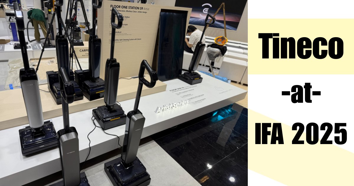 vacuumwars's tweet image. Tineco unveiled three new flagships at #IFA2025 in Berlin: the Floor One S9 Scientist, S9 Artist Station, and Pure One A90S cordless vacuum. Smart automation, precision cleaning, and bold design mark this next generation lineup. Full story:  vacuumwars.com/tineco-ifa-202…

#Tineco