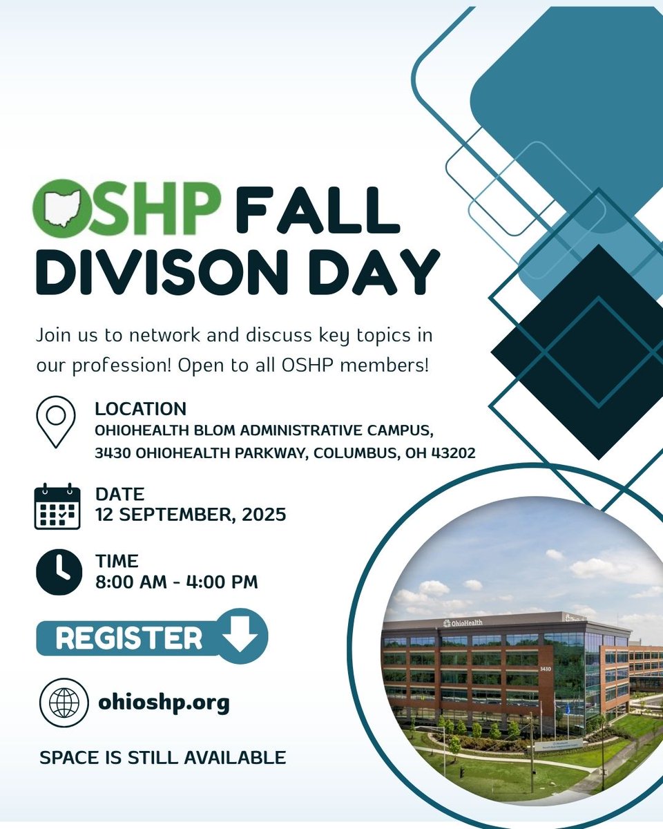 OhioSHP's tweet photo. Don't miss your chance to join us at our Fall Division Day meeting in Columbus there is still time to register, click the link below to register for this event and we look forward to seeing you there!

https://t.co/W91d7i6N5F https://t.co/dkRQkEo2no