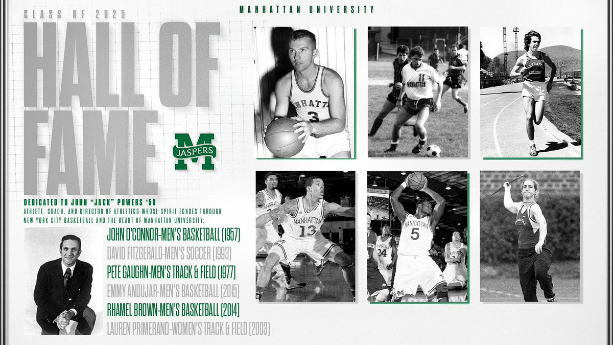 GoJaspers's tweet photo. Introducing….. Your Manhattan Jaspers Hall of Fame Class of 2025 💪✅

Swipe through to see our 6️⃣ stellar future inductees 🤩

🔗: https://t.co/IJkxsLAMs4

#GoJaspers | #JasperNation 🟢⚪️ https://t.co/inc5xBaYdV