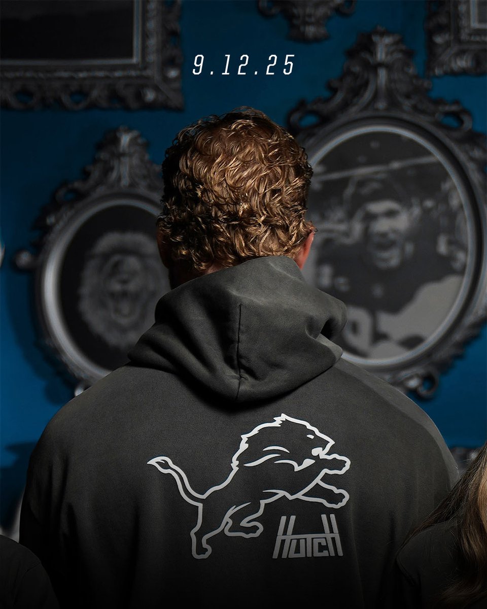 Lions's tweet photo. It takes a team to build a legacy.

Introducing the House of Hutch x Lions exclusive merchandise collab, available at Lions Supply inside Ford Field, https://t.co/QP6ehwgX11 and https://t.co/69Hh2yfjwr at 10 AM ET next Friday, Sept. 12. https://t.co/MOyT7qxtKU