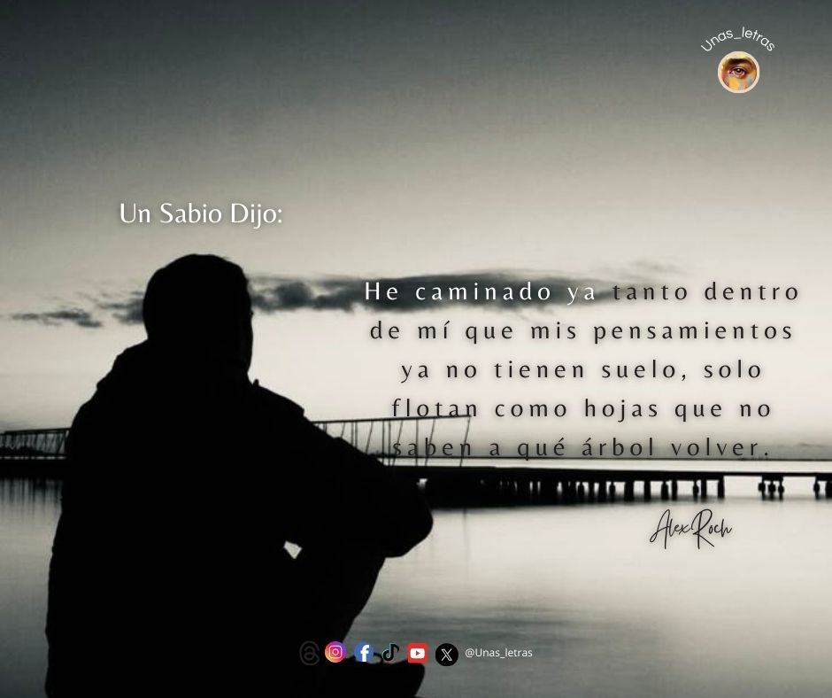 A veces, el camino hacia adentro se vuelve un abismo de espejos: los pasos se disuelven, el suelo desaparece y solo queda el vuelo incierto de pensamientos que buscan, como hojas errantes, una vieja rama donde volver a ser raíz.

               AlexRoch / Foto: Pinterest
