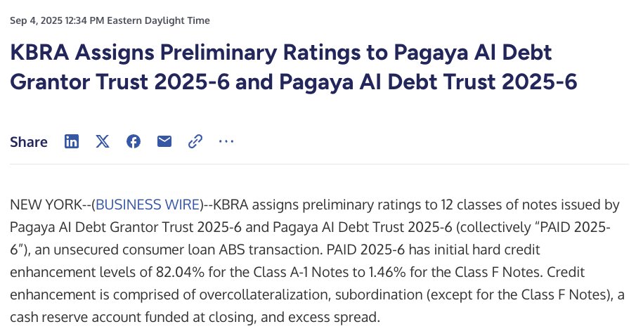 $PGY - 🔥Another day, another $500m ABS deal from Pagaya. It will probably end up being $600m when said and done.

🥇 The network they are building and the cash flow generation is still early, early, early innings.  They are becoming important facilitators/enablers for their