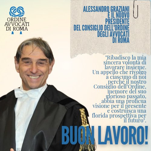 🆕 🏛️Avvicendamento alla Presidenza del Consiglio dell’Ordine degli Avvocati di Roma: a Paolo Nesta subentra Alessandro Graziani

📃Leggi qui il messaggio di saluto del Presidente Graziani 👇🏻
ordineavvocatiroma.it/product/398611… e la lettera dell'Avv. Paolo Nesta 👇🏻
ordineavvocatiroma.it/product/398610…