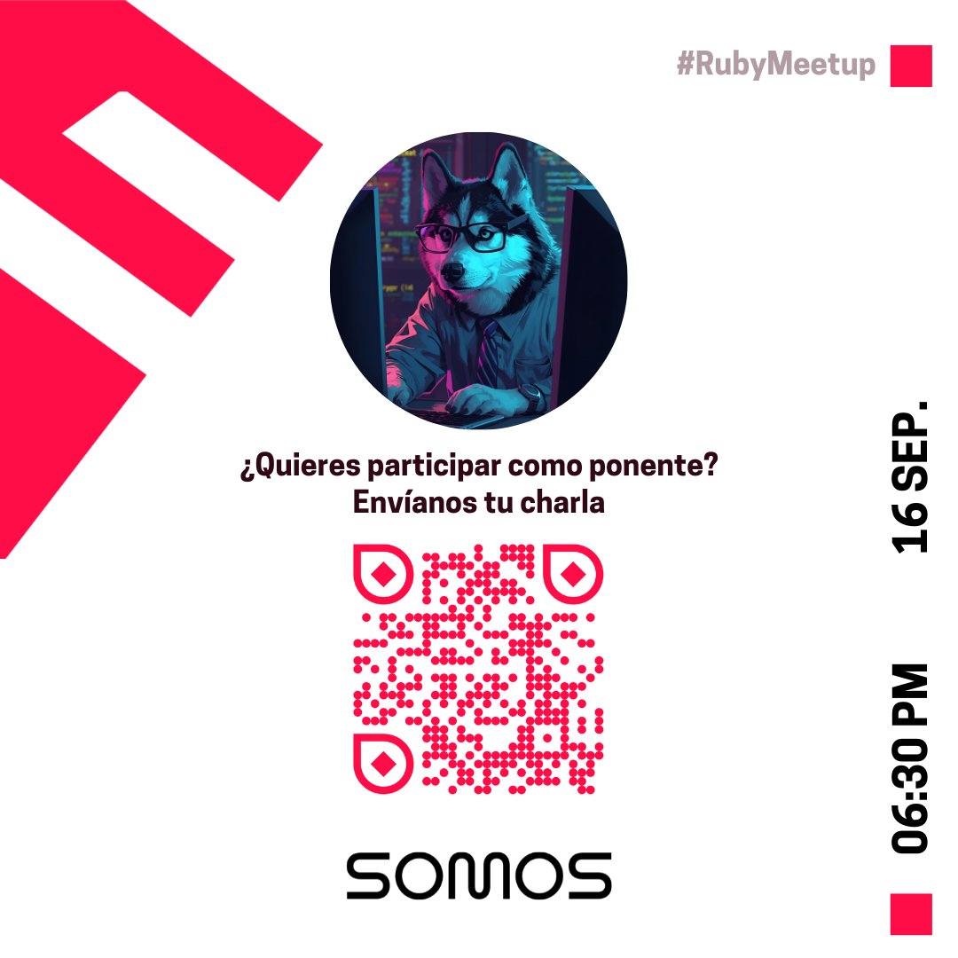 Llegó el día de vernos en Septiembre, En esta ocasión nos estaremos reuniendo en las oficinas de Somos Internet en Bogotá Calle 100 # 8a - 55 Torre C Oficina 801 edificio World Trade Center.

Envía tu charla --> bit.ly/apply_your_talk