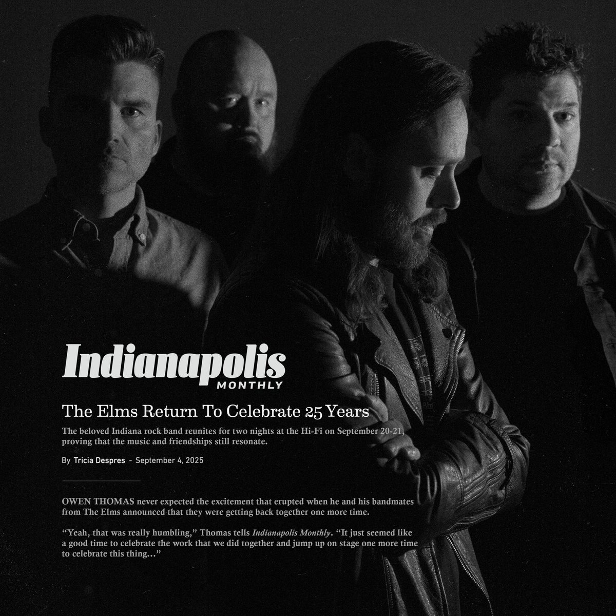 Owen discussed #THEELMS25 shows (and more) in a brand-new interview with <a href="/IndyMonthly/">Indianapolis Monthly</a>. Check it out: indianapolismonthly.com/arts-and-cultu…