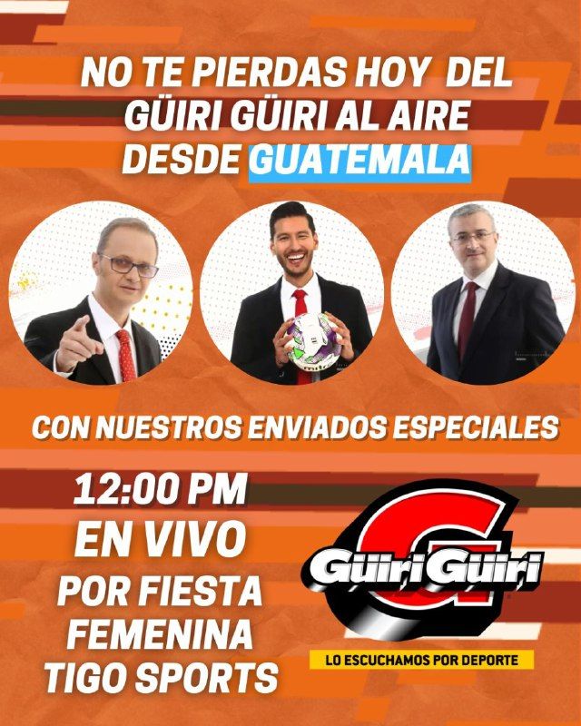 ¡No te pierdas el #GuiriGuiriAlAire desde Guatemala! Nuestros enviados especiales nos brindarán toda la información de la selección de El Salvador en el día del juego ante Guatemala.