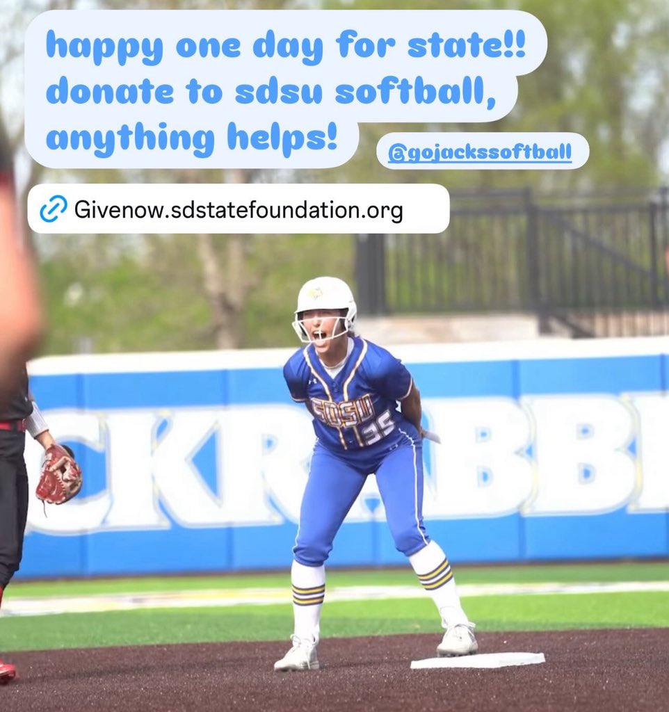 Anything helps our program!! Help us get as many donors as possible, go jacks!!💙🐰 givenow.sdstatefoundation.org/one-day-for-st…