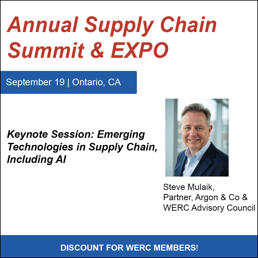 Transform your supply chain strategy at DMA's Annual Summit &amp; EXPO this September. Among the featured voices is WERC member Steve Mulaik, Partner at Argon &amp; Co. Come hear his take on the technologies reshaping logistics. 

 🔗 Sign up today: dmasocal.org/event-5949324
