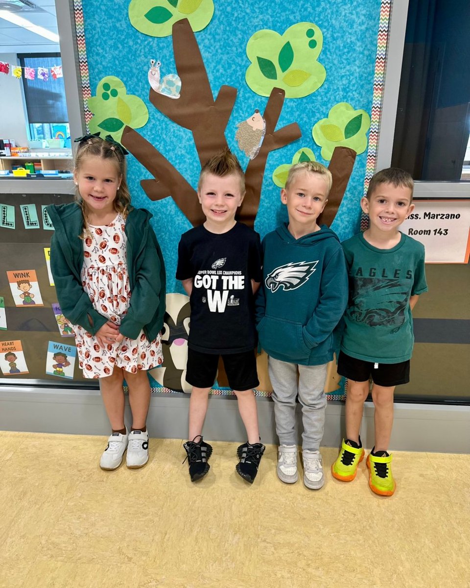 Our Eagles are excited for the Eagles game tonight! 🏈 🦅