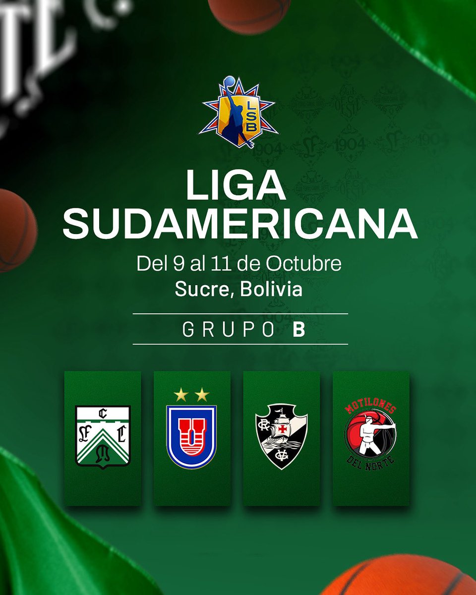 👊🏼 GRUPO CONFIRMADO

😎 Volvemos a la <a href="/LSbaloncesto/">Liga Sudamericana</a> y conformamos el Grupo B junto a: Universitarios de Sucre, Club de Regatas Vasco da Gama y Club Deportivo Motilones del Norte

🗓️ Las fechas serán del 9 al 11 de Octubre siendo dos por grupo los clasificados

💪🏼¡Vamos , Oeste!
