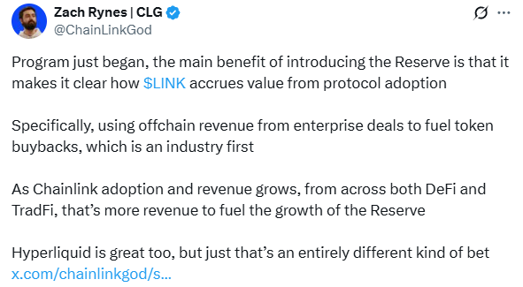 InfiniteNabas's tweet image. Honestly, this should be a massive red flag for all $LINK holders.

Zach clearly admits that CLL is pocketing revenue from the network, the same network that token holders paid billions to CLL to build.

&quot;But they buy tokens for the Reserve...&quot; and who has ownership of those…