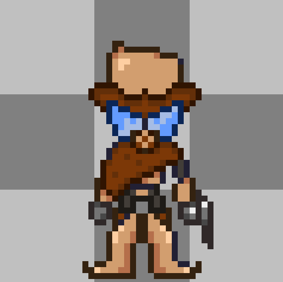 6Rrad6's tweet photo. That's not all for today! Finally settling on a look for the new game! Here's the main character, in pixel version! Feedback is greatly appreciated, as I need to make him be readable on a western endless runner backdrop!

#pixelart #indiegame #gdevelop #wip #cowboy #2d #oc https://t.co/aA9s5UGShP