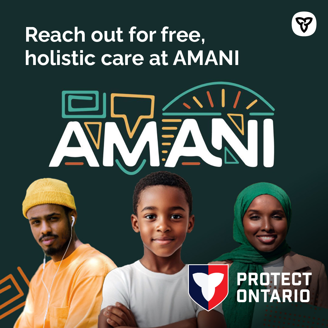 #BlackYouth (12-29): Need support?

AMANI offers free, Africentric care designed to help you, help you with:

🧠 #MentalHealth and #SubstanceUse
🏠 Family conflicts
🍲  Housing, food insecurity and more

Learn more: amaniservices.ca

#BlackMentalHealth #AMANI
