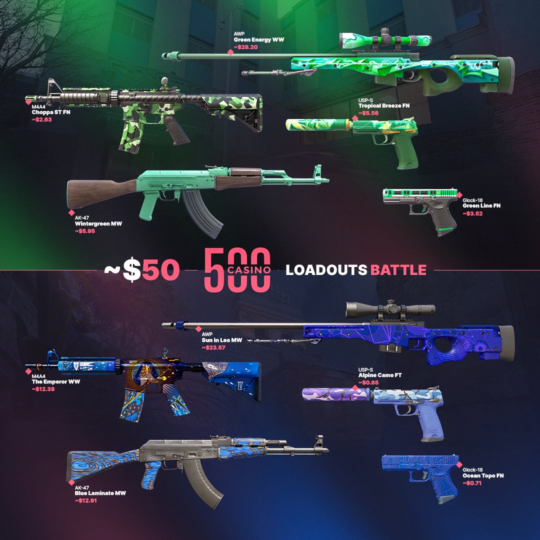 Which loadout gets your pick, Green or Blue? 👀

🔁 + Drop your 500ID for a chance to win some balance!